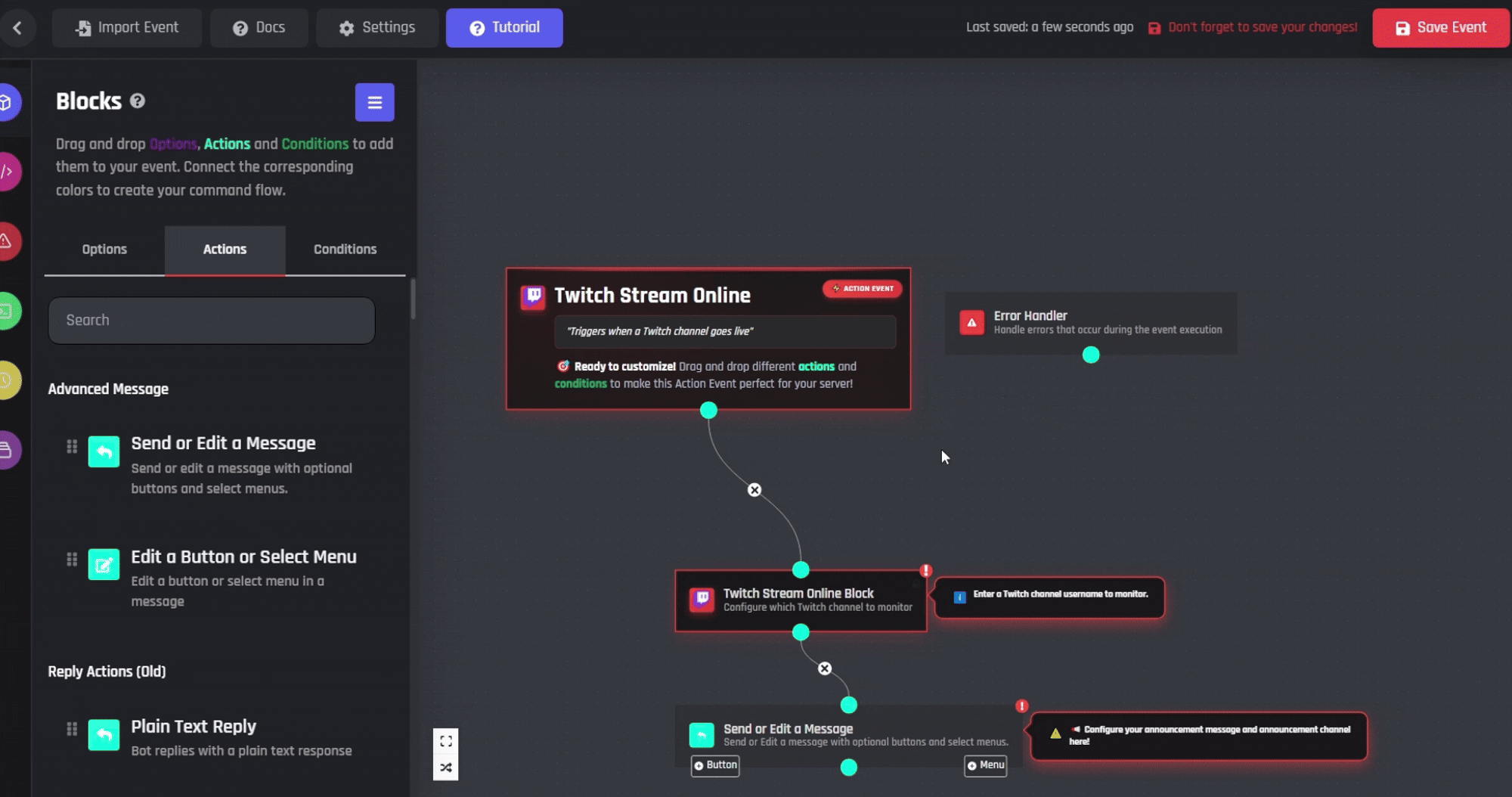 Enter Twitch Channel